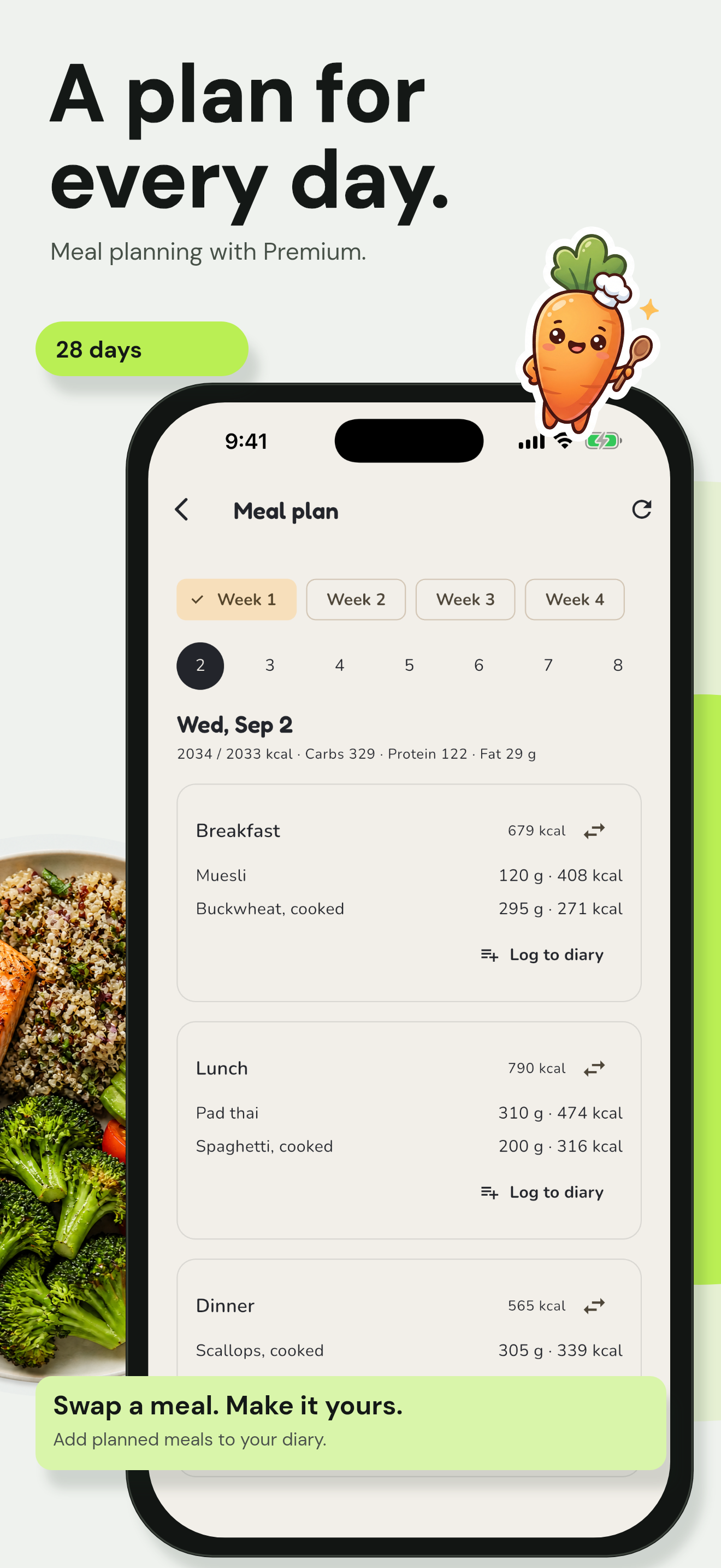 Personalized meal plan in Melo